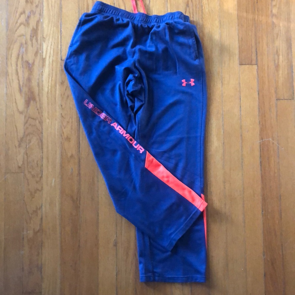 Under Armour sweatpants navy and orange